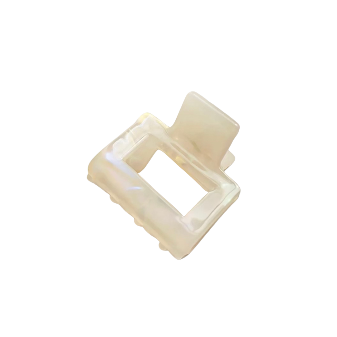 Acetate Hair Clip Iridescent White