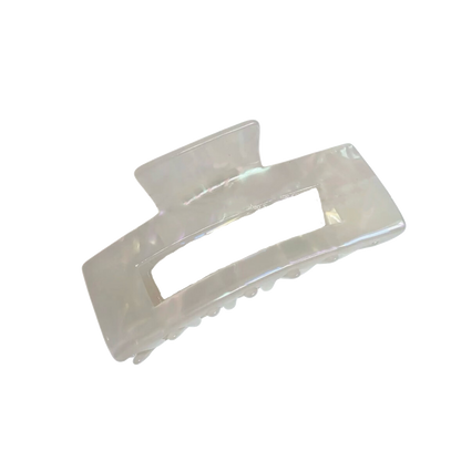 Acetate Hair Clip Iridescent White